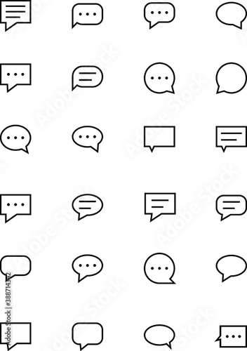 
Chat Messages Line Vector Icons 
