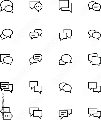 
Chat Messages Line Vector Icons 
