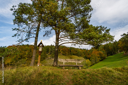 Fantastic autumn hike in the beautiful Danube valley near the Beuron monastery photo