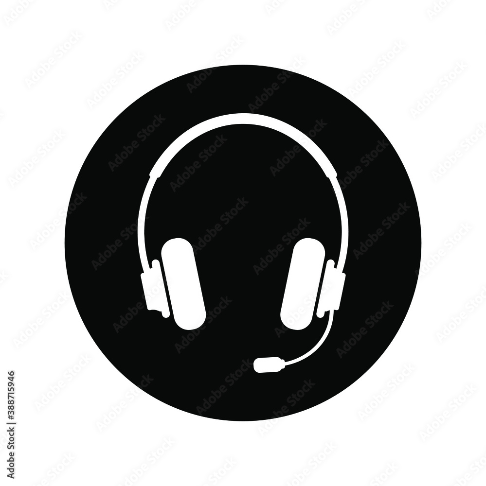 headphones icon on white background
