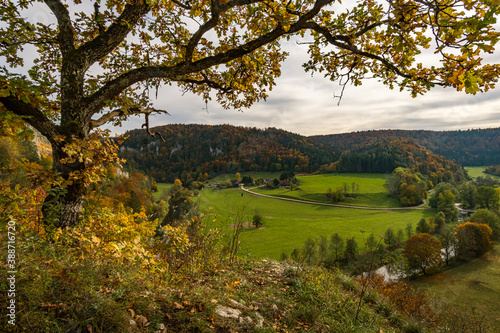 Fototapeta Naklejka Na Ścianę i Meble -  Fantastic autumn hike in the beautiful Danube valley near the Beuron monastery