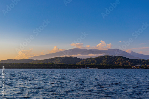 Seascape with mountain views from a boat trip. © viktor