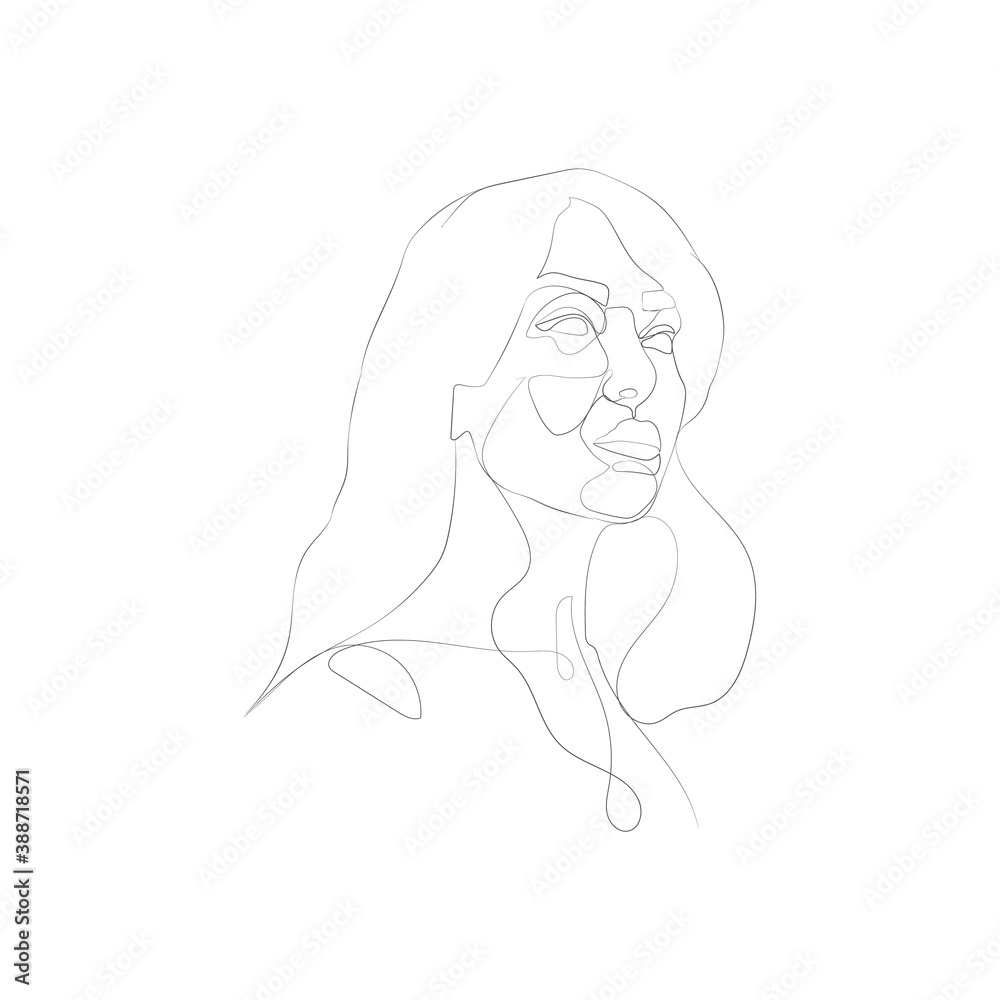 SINGLE-LINE DRAWING OF A FEMALE FACE 11. This hand-drawn, continuous, line illustration is part of a collection artworks inspired by the drawings of Picasso. Each gesture sketch was created by hand.
SINGLE-LINE DRAWING OF A FEMALE FACE 11. This hand-drawn, continuous, line illustration is part of a collection artworks inspired by the drawings of Picasso. Each gesture sketch was created by hand.