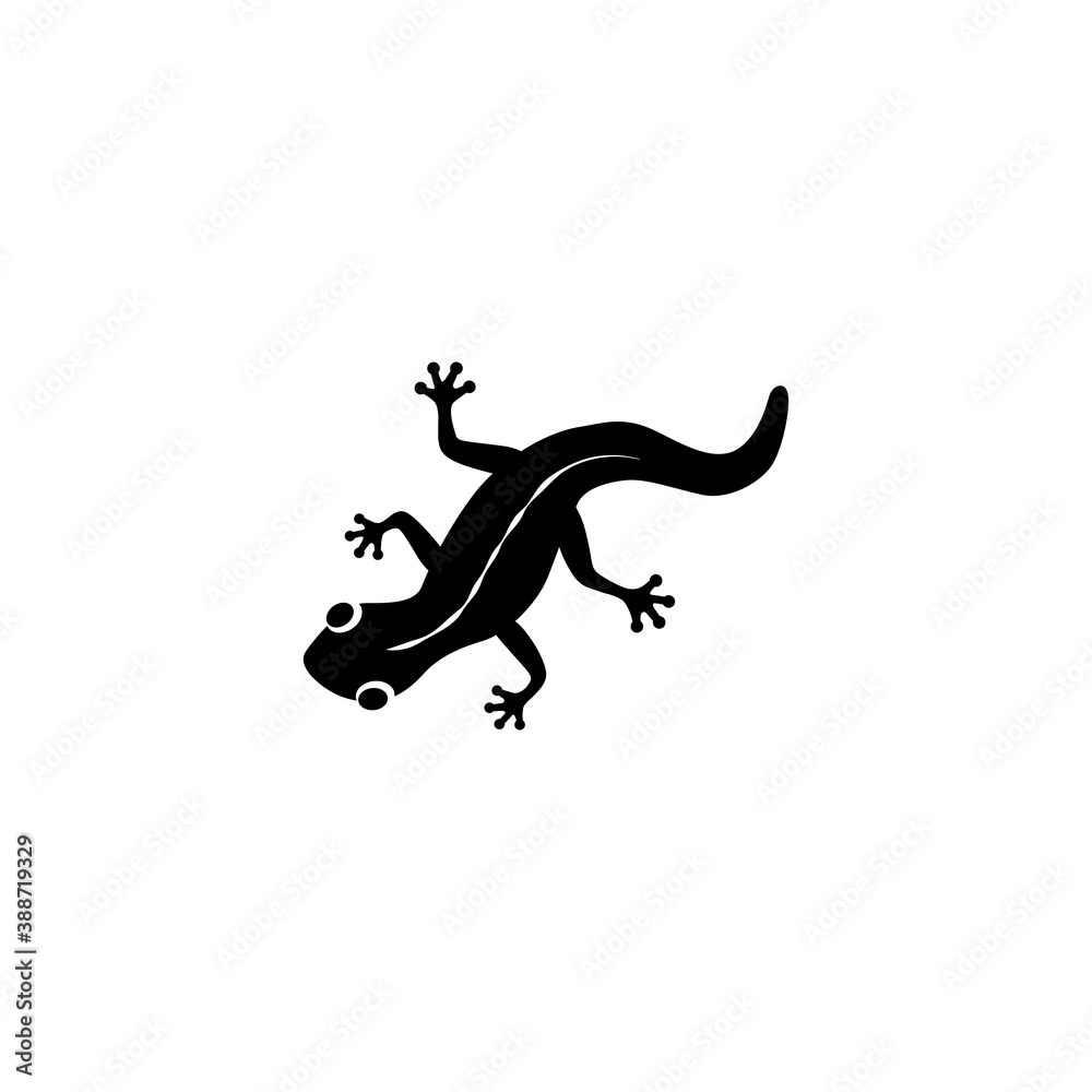 Obraz premium Vector gecko silhouette illustration on white background