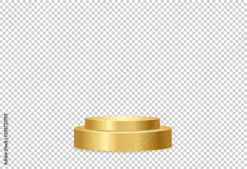 Gold  podium or  showcase to place products  isolate on png or transparent  background for new product, promotion, advertising, vector illustration