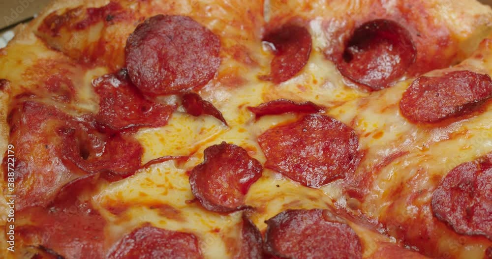 Hot Pepperoni Pizza close up Hot Pepperoni Pizza close up
