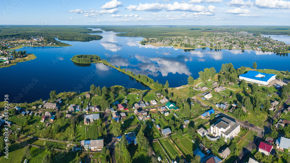 Russian village from above drone
