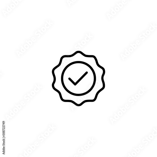 Approved check vector icon, Approved or Certified Medal Icon vector