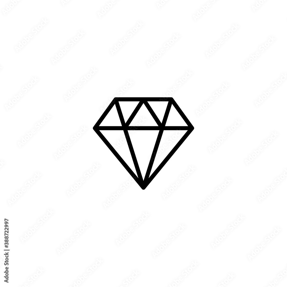 diamond line icon, jewelry symbol icon vector. for web diamond line icon, jewelry symbol icon vector. for web