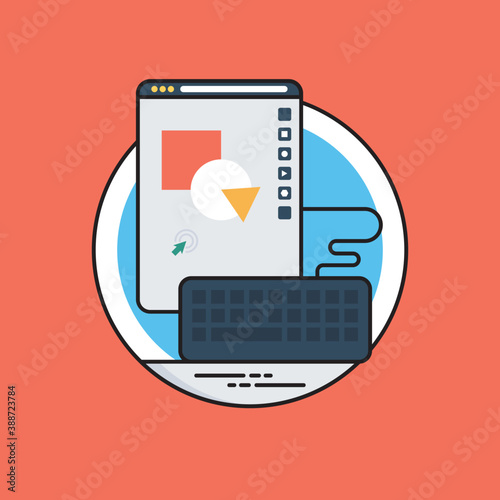 
Computer/mobile application with picture and gears to edit representing process of photo editing 
