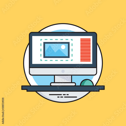
Computer/mobile application with picture and gears to edit representing process of photo editing 
