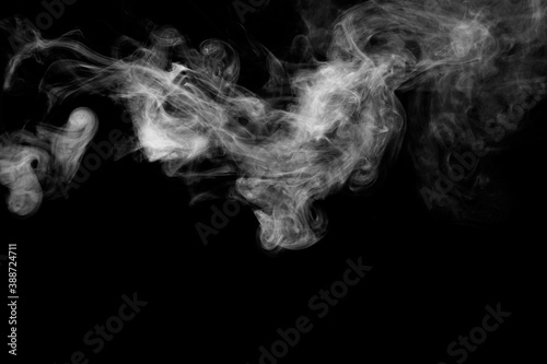 Fototapeta Naklejka Na Ścianę i Meble -  abstract gray realistic smoke fog overlay refraction texture natural on black.