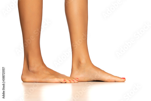 Naked female legs and feet isolated on white background. © Jasmina