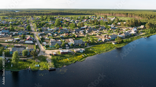 Russian village from above drone