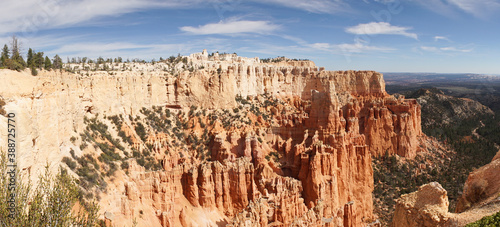 Bryce Canyon National Park with views on the sandstone cliffs from bryce point in Utah, USA.