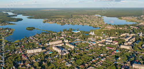 Russian village from above drone © denlog