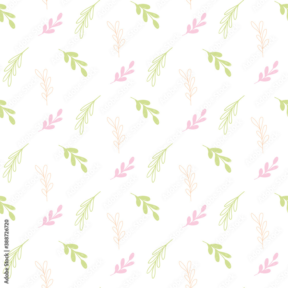 A gentle, graceful natural background. Drawn sprigs of plants A gentle, graceful natural background. Drawn sprigs of plants