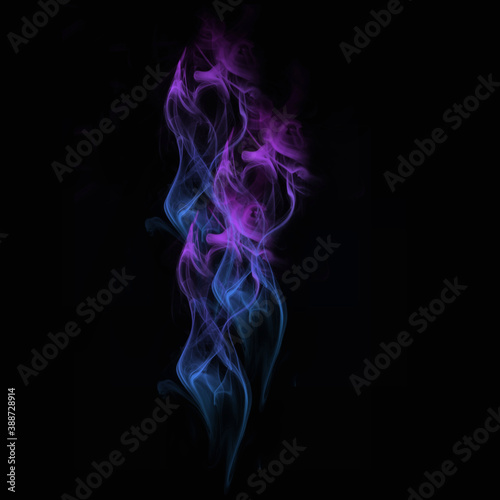 abstract blue and purple smoke natural overlay white fog realistic effect dust on black.