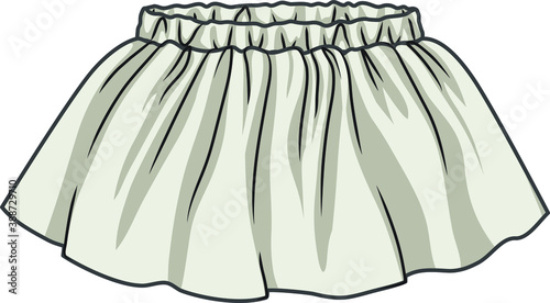 baby skirt flat sketch template