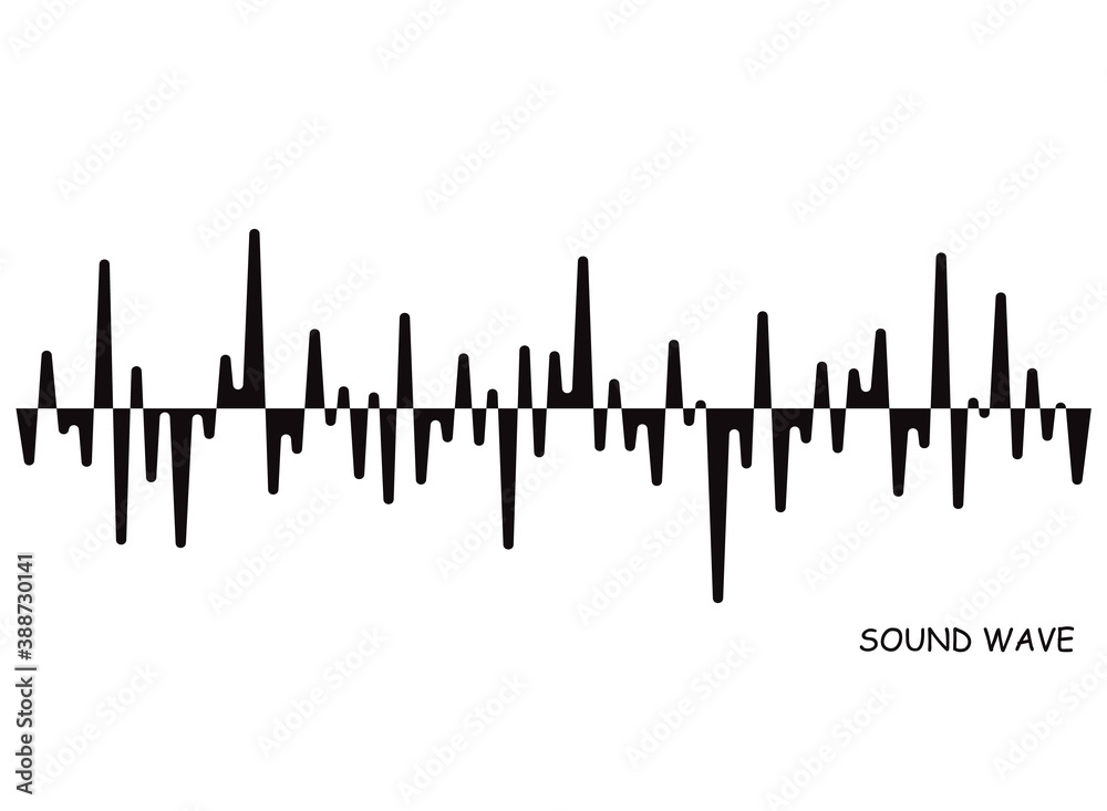 Black pulse music player. Audio wave logo. Vector Sound equalizer element