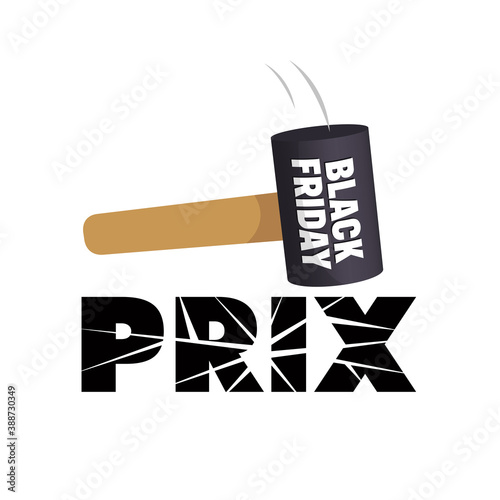 black friday logo prix cassés noir