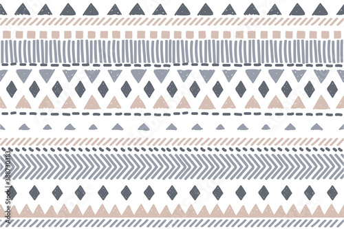 Ethnic vector seamless pattern. Tribal geometric background, boho motif, maya, aztec ornament illustration. rug textile print texture