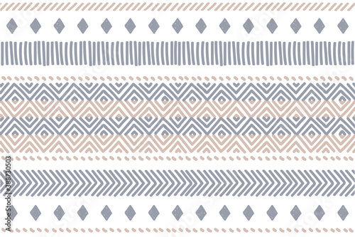 Ethnic vector seamless pattern. Tribal geometric background, boho motif, maya, aztec ornament illustration. rug textile print texture