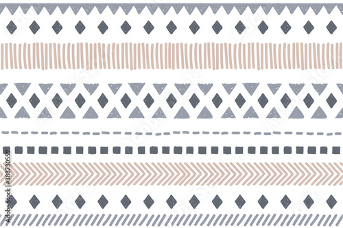 Ethnic vector seamless pattern. Tribal geometric background, boho motif, maya, aztec ornament illustration. rug textile print texture