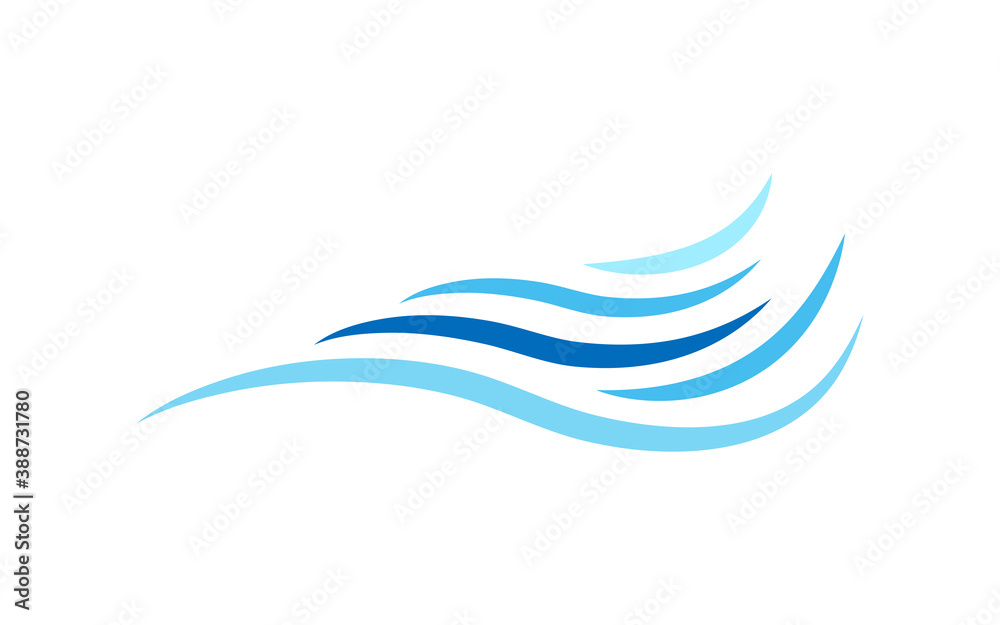 Ocean wave icon object isolated on white background vector illustration