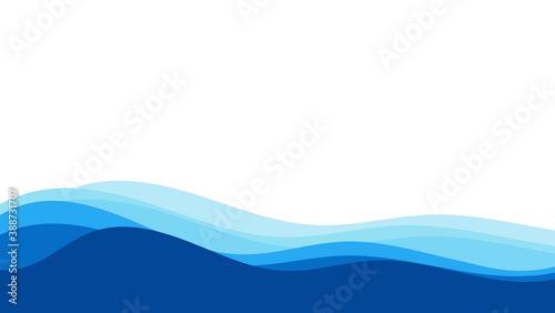 Blue water ocean wave background vector illustration