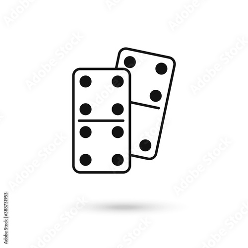 Domino dice vector icon. Flat sign for mobile concept and web design. Dominoes game icon. Symbol, logo illustration. Vector graphics