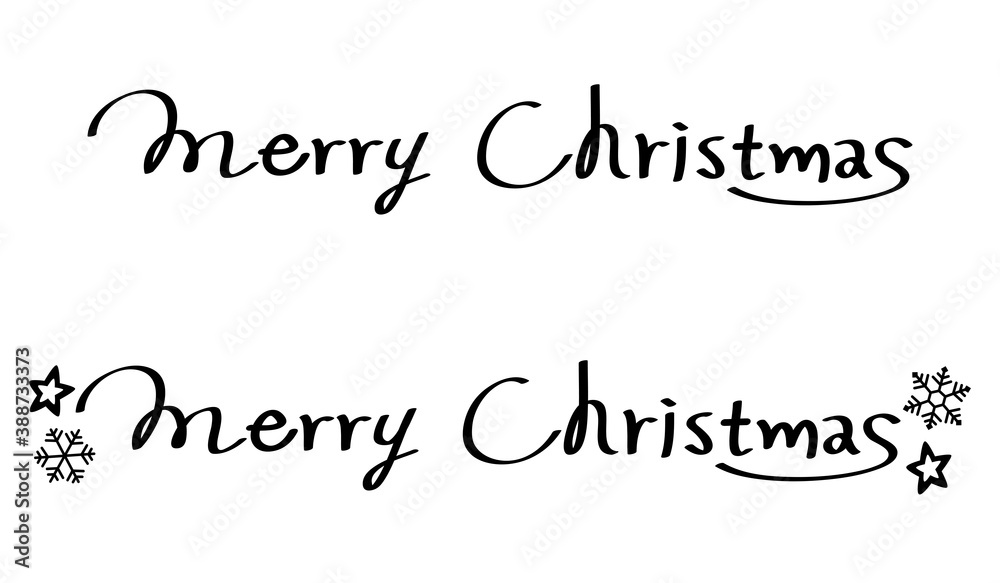 手書きのメリークリスマスのロゴマーク／レタリング／タイポグラフィ　 Merry Christmas logo, typography