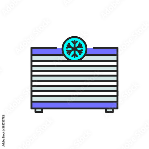 Freezer cold color line icon. Household equipment.