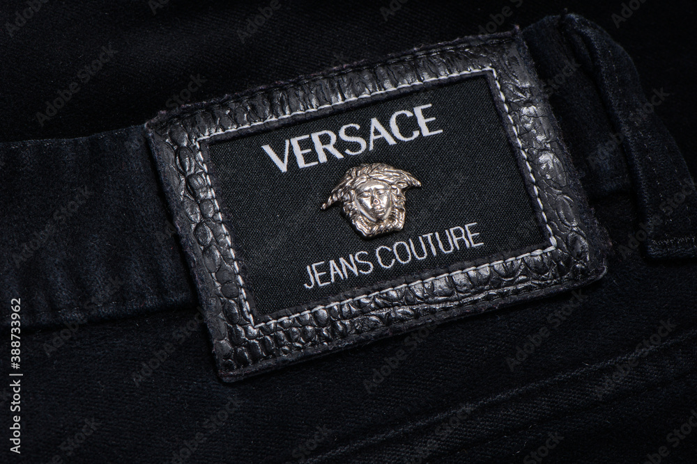 Milan, Italy - February 14, 2017: Closeup of Versace Jeans brand vintage  pants Stock Photo | Adobe Stock
