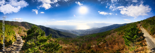 landscape with sky and clouds,Panoram to Sanremo village photo