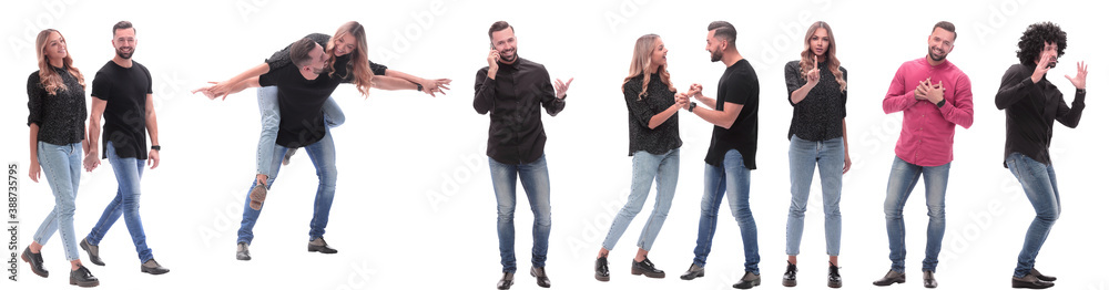 collage of photos of successful young people. collage of photos of successful young people.