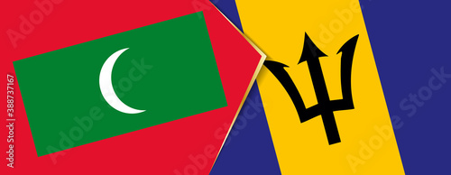 Maldives and Barbados flags, two vector flags.