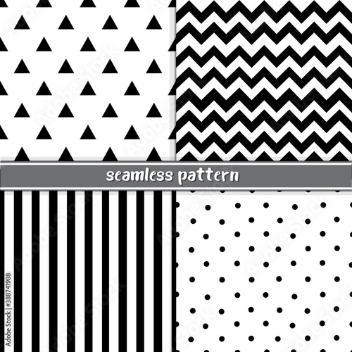 Seamless patterns black and white