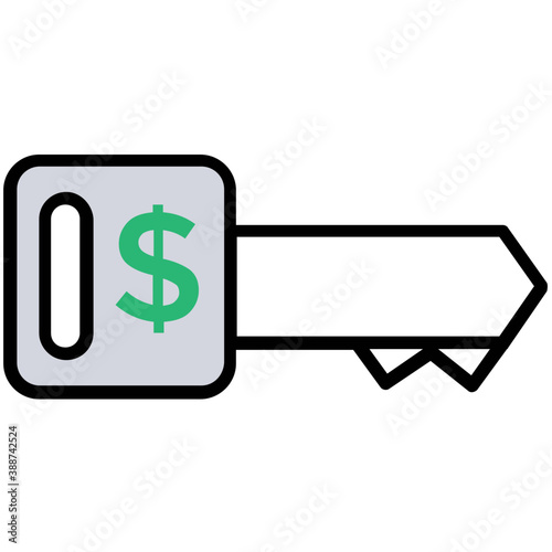
Key having dollar sign, symbolising key to success
