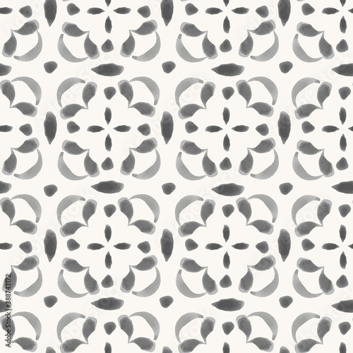 Vector hand painted seamless pattern oriental style