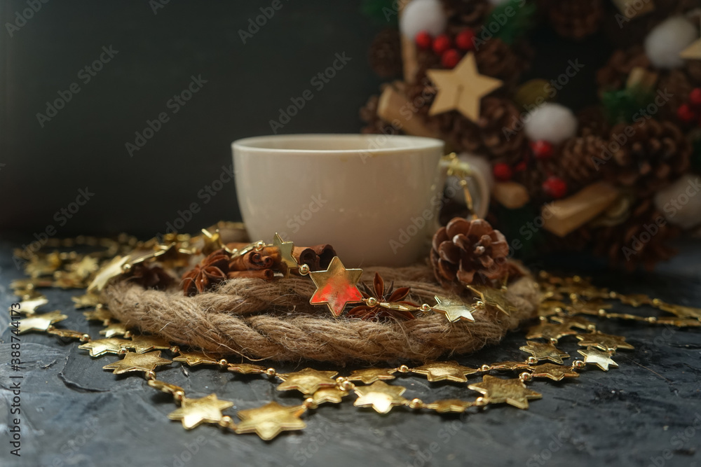 cup of coffee and christmas cookies cup of coffee and christmas cookies