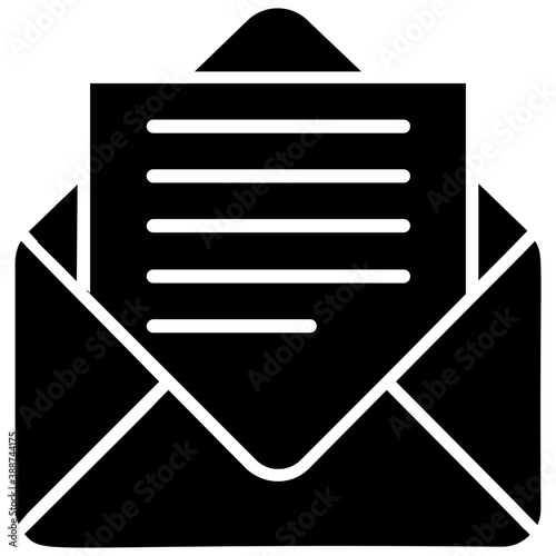 
Envelope holding a letter or draft paper, infographic for email 
