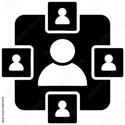 
Human avatar surrounded by a network of entities, this icon is for affiliate marketing 
