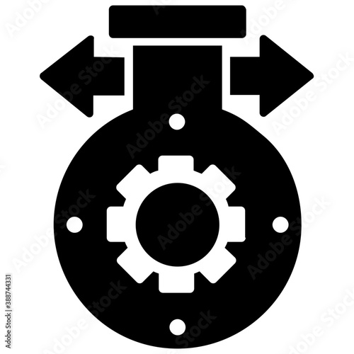 
Scientific apparatus embedded with cogwheel, depicting research settings icon 
