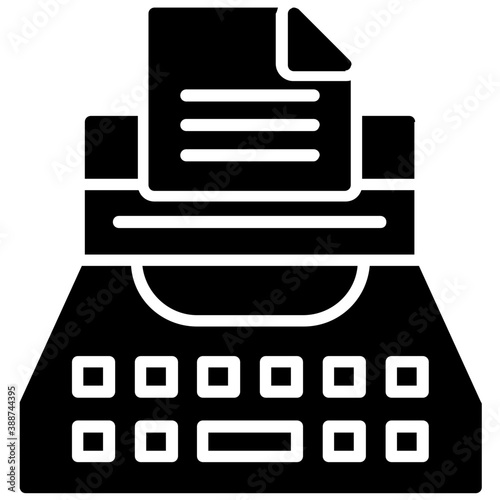 
Typewriter with a document this icon is denoting copywriting 
