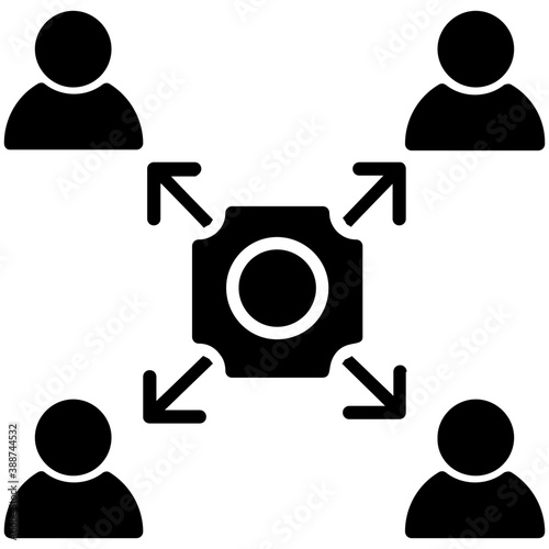 
Human avatar surrounded by a network of entities, this icon is for affiliate marketing 
