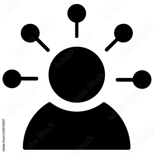 
Human avatar surrounded by a network of entities, this icon is for affiliate marketing 
