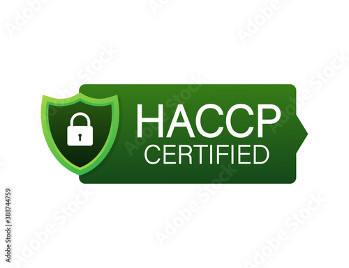 HACCP Certified icon on white background. Vector stock illustration.