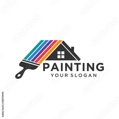 House painting logo design vector template
