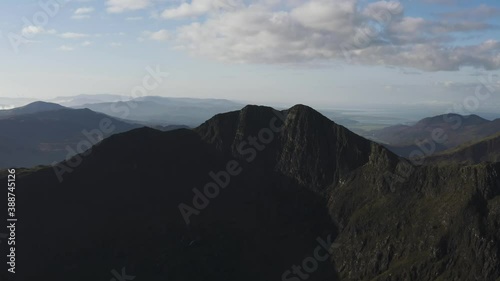 Aerial view of Y Lliwedd mountain in Snowdonia National Park photo